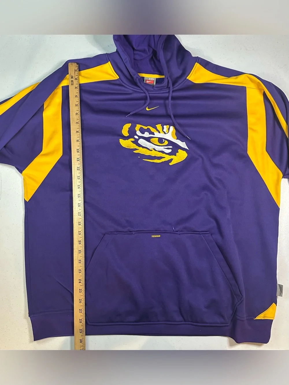 Nike LSU Tigers Purple Gold Therma-FIT Hoodie Pullover NCAA Football‎ Size XXL